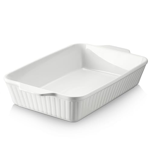 9x13 Ceramic Baking Dish, White, 4.2 Quarts
