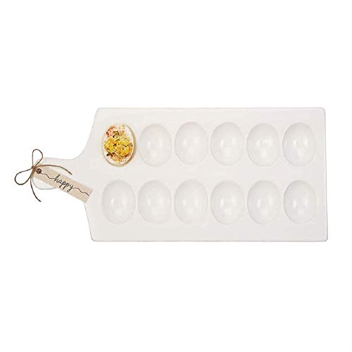 Mud Pie Deviled Egg Tray, 15.25" x 7", White