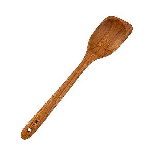 Teak Long Handle Wooden Corner Spoon - 13.2 Inch