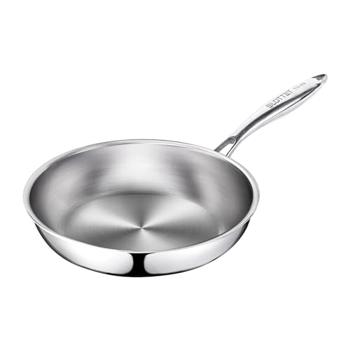 10 Inch Tri-Ply Stainless Steel Frying Pan, Whole-Clad