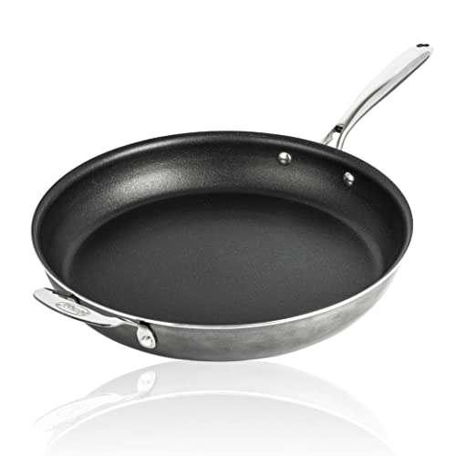 Granitestone 14&rdquo; Frying Pan with Lid, Large Non stick Frying Pan for Cooking, Frying Pan Nonstick, Ultra Durable Mineral and Diamond Coating, Family Sized Open Skillet, Oven and Dishwasher Safe, Black