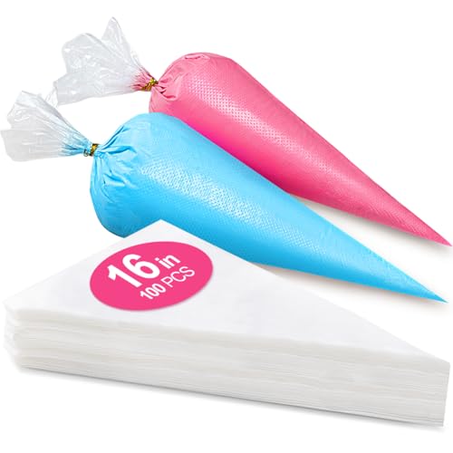 16 Inch Piping Bags Disposable, 100Pcs Large Pastry Bags, Frosting Bags