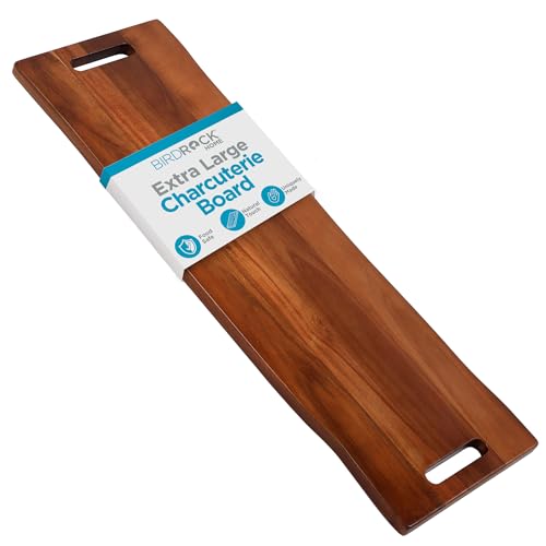 36" Acacia Wooden Cheese Serving Board with Handles - Extra Long - Party Charcuterie for Appetizers Food Kitchen Platter
