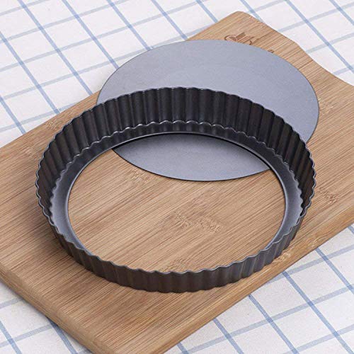Tart Pan, 9 Inch Tart Pans, Non-Stick Removable Loose Bottom Carbon Steel 9In Tart Pan