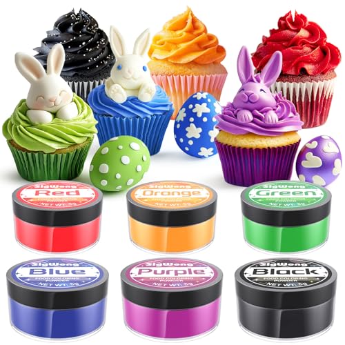 Food Coloring Powder - 6 Colors Vibrant Powdered Edible Food Coloring